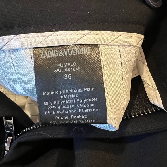 Zadig & Voltaire black Pomelo trousers w/ red stripe Size 36 - Picture 12 of 12